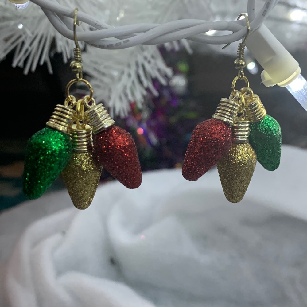 Sparkle dangle Christmas bulb earrings